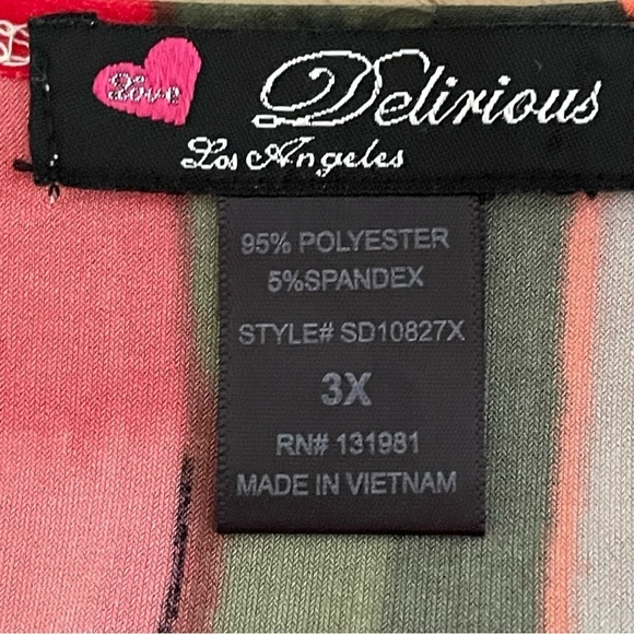 casual popover striped deep v-neck dress in size 3x - Picture 3 of 5